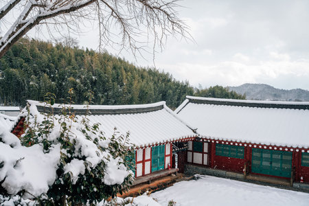 Winter Scenery of Damyang Hyanggyo, Korean Traditional Architecture in Damyang, Koreaのeditorial素材