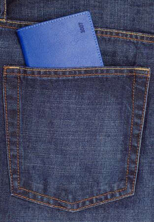 Blue diary for year 2007 in jeans pocketの写真素材