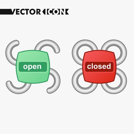 Open and close lock buttons and icons. Security lock symbol for your web site design, lock logo, app, UI. Vector.のイラスト素材