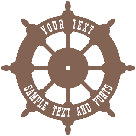 Ship helm vector background. Shipboard steering wheel with blank space for your text.のイラスト素材