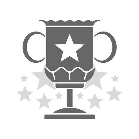 Trophy cup in trendy flat style icon. Champion cup icon. Simple winner symbol. Vector illustration isolated on white background.のイラスト素材