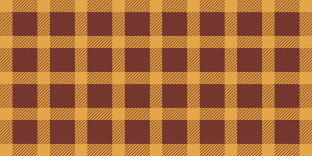 Classic cloth for kitchen. Pastel brown-orange tablecloth. Geometrical simple square pattern. Checkered and tartan pattern with brown stripes and squares. Seamless texture / Vector.のイラスト素材