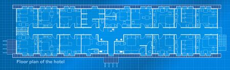 Hotel planning icon set. Furniture symbols collection. Small living room - top view plans.のイラスト素材