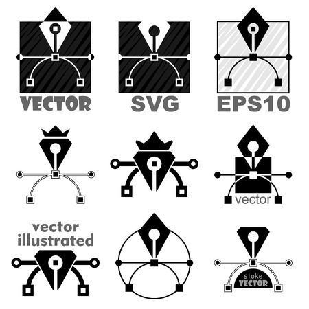 Vector bezier curve pen tool icon. Web symbol or logo. Graphic design and computer scalable SVG graphics.のイラスト素材