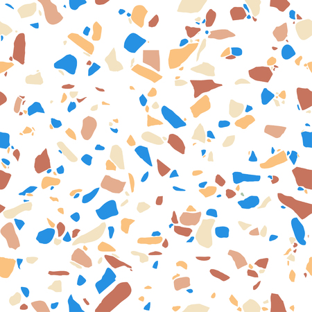 Texture Terrazzo Floor, abstract colorful seamless pattern. Marble tile surface area. Stone colored mosaic Vector background.のイラスト素材