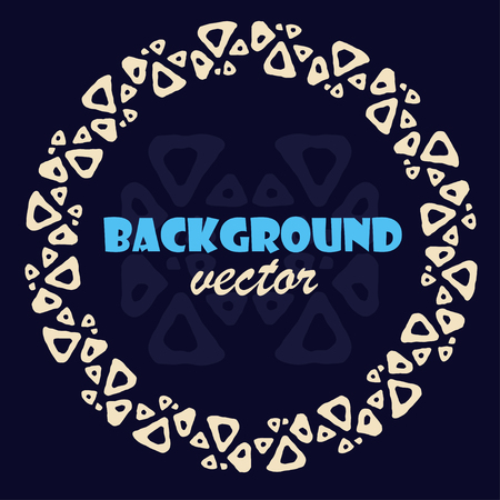 Ornamental wide round frame with ethnic pattern. Tribal decorative isolated elements, border, label for text. Vector illustration.のイラスト素材