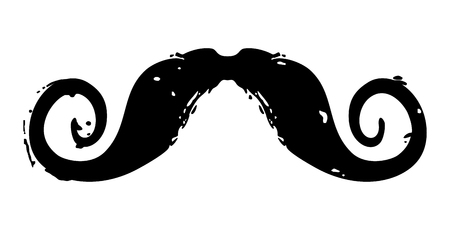 Hand drawn mustache icon. Mustache for barbershop. Vintage retro grunge style. Vectorのイラスト素材