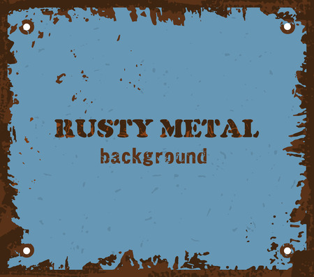 Banner scratched metal. Rust and bolts. Vectorのイラスト素材