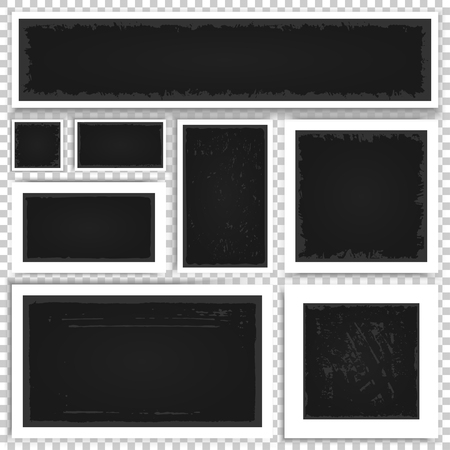 Isolated on transparent background. Old empty square and rectangle framework. Vectorのイラスト素材
