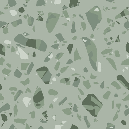 Terrazzo flooring seamless pattern. Green mosaic floor. Tile with pebbles and stone. Abstract texture background with polished rock surface. Vectorのイラスト素材
