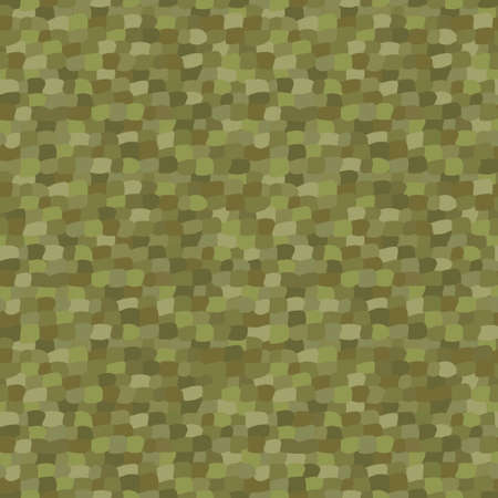 Abstract canvas brush stroke wallpaper, seamless texture, green khaki spots camouflage background. Print on fabric, cover or web pattern. Vector illustrationのイラスト素材