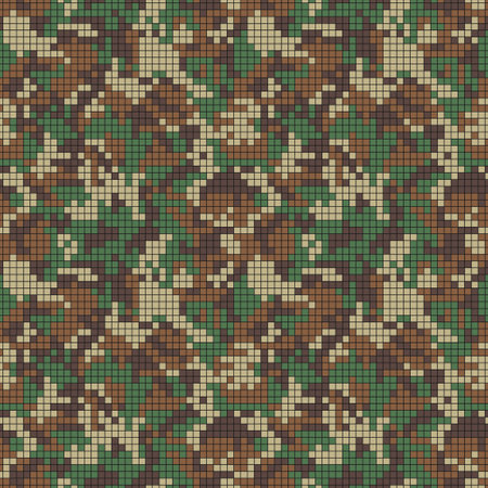 Digital camouflage seamless pattern. Military mosaic camo texture. Army vector background.のイラスト素材