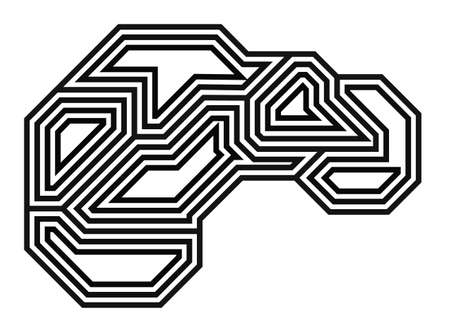 Brain, thin line icon. Memory symbol. Tech logo design. Vector Illustration.のイラスト素材