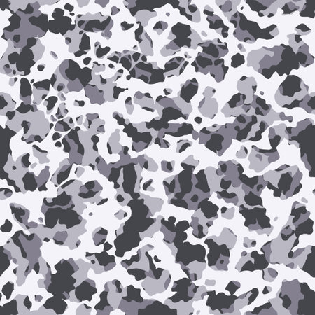 Seamless camouflage for army, hunting and other use. Black and white snow camo texture. Military pattern for fabric print. Vector illustration.のイラスト素材