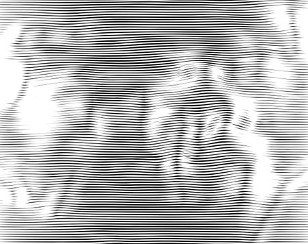 Abstract linear background with smoothly wavy zigzag stripes. Modern fluid texture with optical illusion of moire effect. Backdrop saver for cover design. Digital screen overly effect. Vectorのイラスト素材