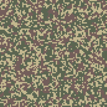Vector camouflage seamless pattern. Green color tactical camo, background in military style. Khaki textureのイラスト素材