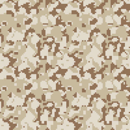 Camouflage. Seamless camo pattern. Military  texture. Brown desert color.  Vector fabric textile print designs.のイラスト素材