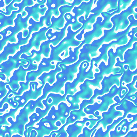 Abstract wavy pattern, turquoise and blue color organic texture. Sea sand surface terrain in top...