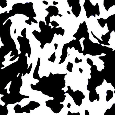 Seamless pattern. Cow skin or dalmatian fur or panda coat. Spots. black and white. Animal print, texture background. Illustrationの写真素材