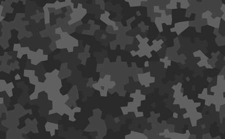 Geometric camouflage seamless pattern. Abstract modern camo, black and gray modern military texture background. vector illustrationのイラスト素材