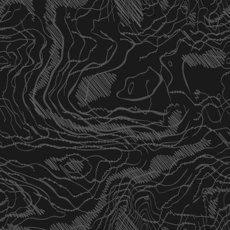 Scribble black seamless wallpaper. Hand draw print for fabric. Scratch background. Chalk hatching blackboard. Textile wavy pattern. Vector abstract doodle texture.のイラスト素材