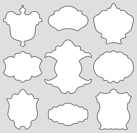 Vintage badge set, frame border for bottles, lable design template isolated on light background. Elegant and simple sticker. vectorのイラスト素材