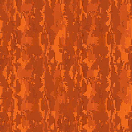 Mosaic camo, seamless pattern for your design. Bright orange coloring camouflage, modern fabric print. Abstract repeating wallpapers. vector tile textureのイラスト素材