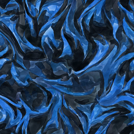 Elegant fabric, curly waves tracery backgrounds. Soft blue texture. Satin folds, waves pattern. luxury fashion. Smooth glossy clothes. silk bed sheet. seamless wallpaperの写真素材