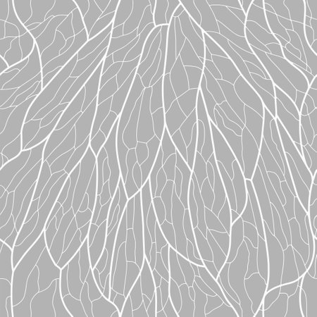 Wavy petals pattern. Lines sinewy structure of the petal. Leaf geometric seamless texture. Vectorのイラスト素材