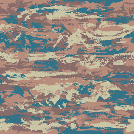 Grunge camo seamless pattern from beige and brown color splashes and smudges. Fashion camouflage. Vectorのイラスト素材