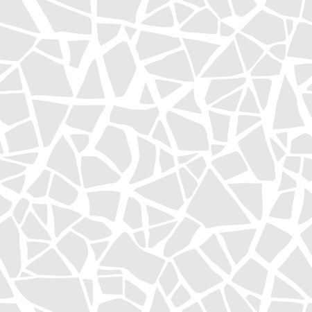 Terrazzo flooring vector white seamless pattern. Trencadis texture with white stone chips. Glossy wall tiles, marble chips, natural stone, quartz, recycled glass and concreteのイラスト素材