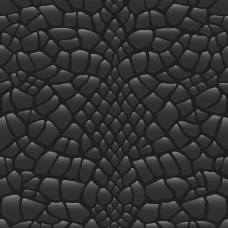 Snake skin pattern. Black viper, drawing on the skin. Reptile surface monochrome leather texture....