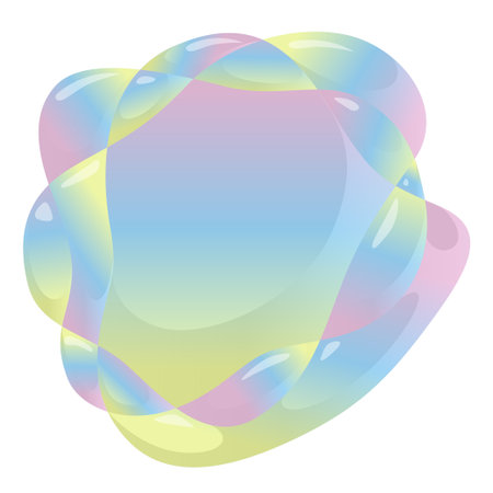 Abstract gradient amoeba banner. Amorphous colored bubbles forms. Liquid shapes cells icon. 3D fluid ball elements. Vector isolated on a white backgroundのイラスト素材