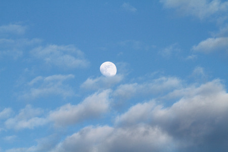 Cloudy Moonの写真素材