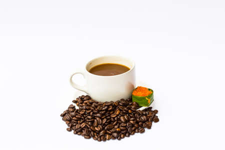 Coffee with coffee beansの写真素材