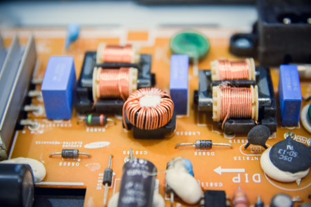 Inspecting of the electronic circuit boardの写真素材