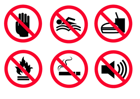 Set of hazard warning sign. Vector, illustrationのイラスト素材