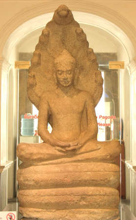 Stone Buddha image at Wat Prayoon Bangkok Thailand.のeditorial素材