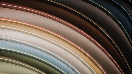 abstract background from multi-colored sheets of paper in a rowの素材