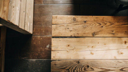 Wooden stairs in the house. Wooden stairs in the house.の素材