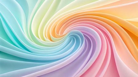 abstract background of multicolored wavy fabric. 3d renderの素材