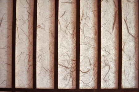 Window blind made from mulberry paper,Okinawa,Japanの写真素材