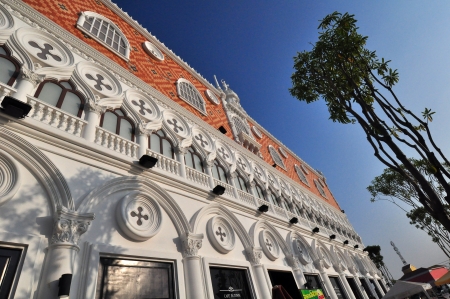 Front window of a building made of brick in Venezia at Cha-am, Thailandのeditorial素材