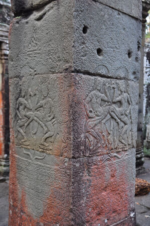 Detail of Banteay Kdei Temple in Angkor, Cambodia,Asiaの写真素材