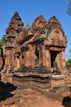 Banteay Srey Temple, Angkor in Cambodia,Asiaの写真素材