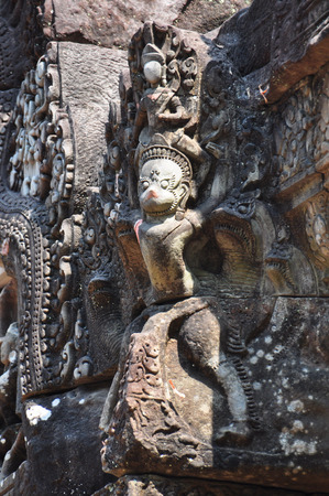 Beautiful detail of Chau Say Thevoda Castle, Angkor Wat, Cambodiaの写真素材