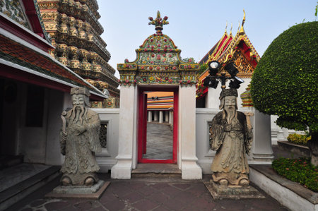Wat Pho or Wat Phra Chetuphon,the Temple of the Reclining Buddha in Bangkok , Thailandの写真素材