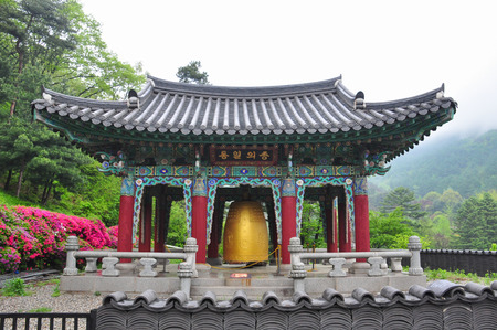 Big bell  at Wowoojongsa temple in South Koreaの写真素材