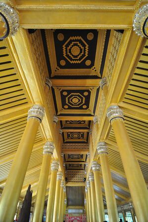 Beautiful detail of Kambawzathardi Golden Palace, Bago in myanmar.のeditorial素材