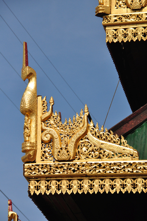 Beautiful detail of Kyaik Hwaw Wun, Thanlyin,Myanmar.の写真素材